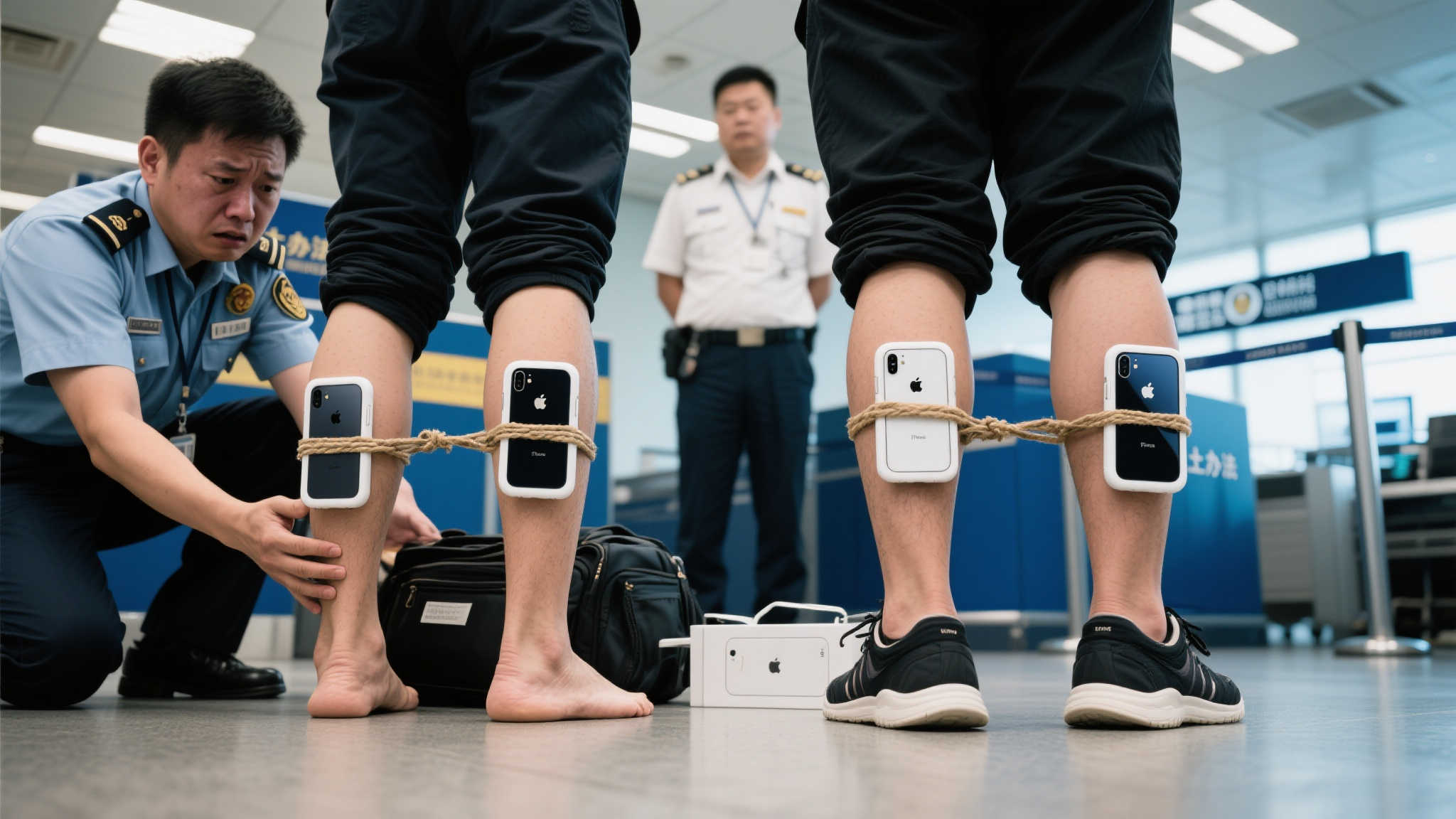 海关人员查获两人利用8部iPhone非法入境的小伎俩