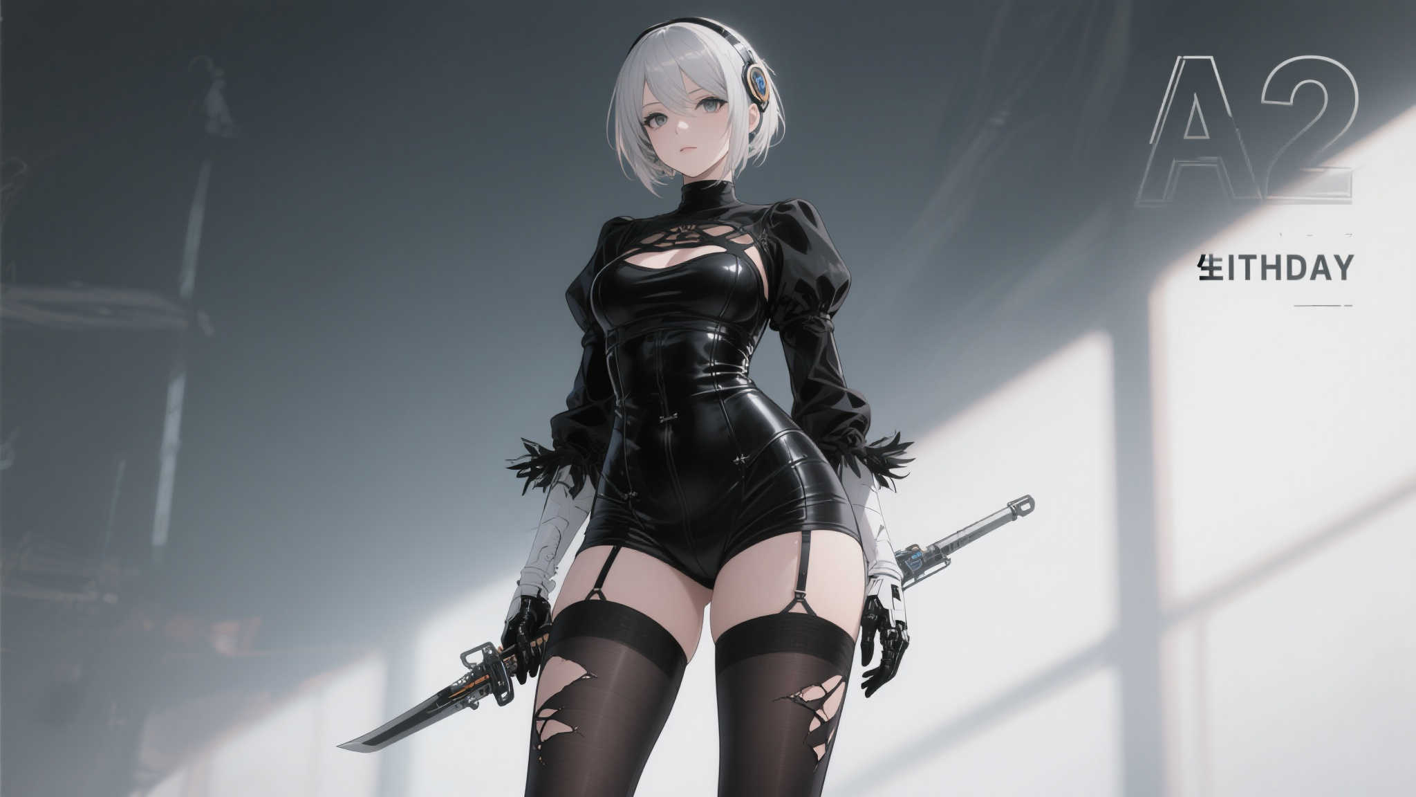 《尼尔 机械纪元》A2生日庆图释出：破洞黑丝显独特魅力！
